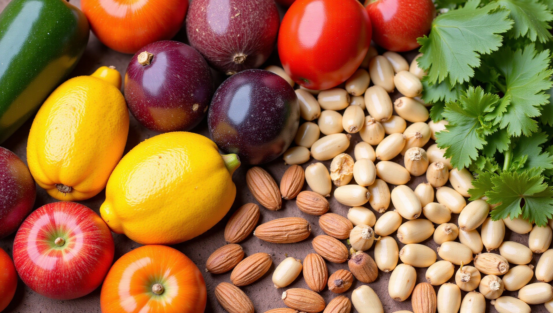 Arreglo vibrante de alimentos frescos y saludables